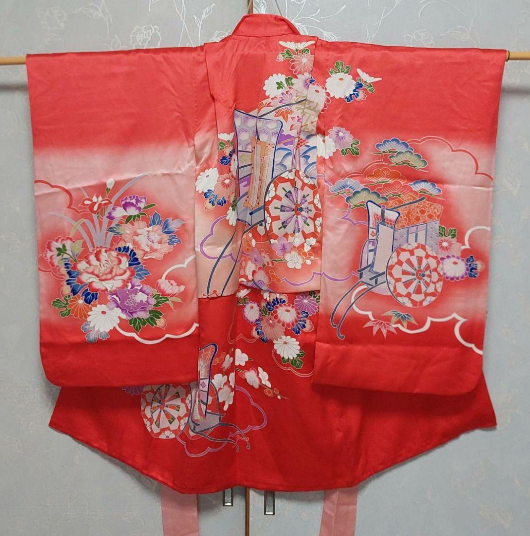 NA354アンティーク子供着物正絹七五三3歳用めちゃくちゃ綺麗着丈82裄丈41