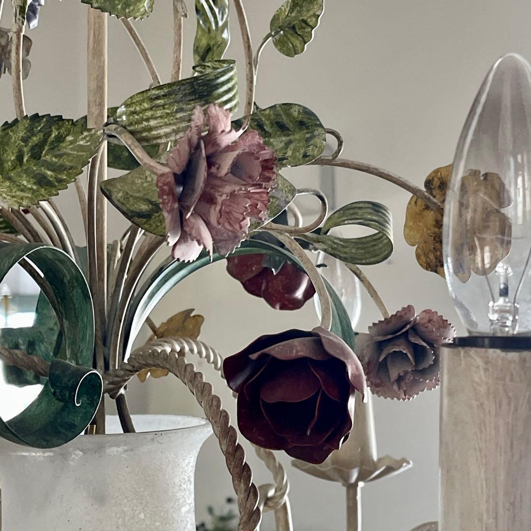 r193 イタリア製 優雅な時間を紡ぐ フローラルシャンデリア