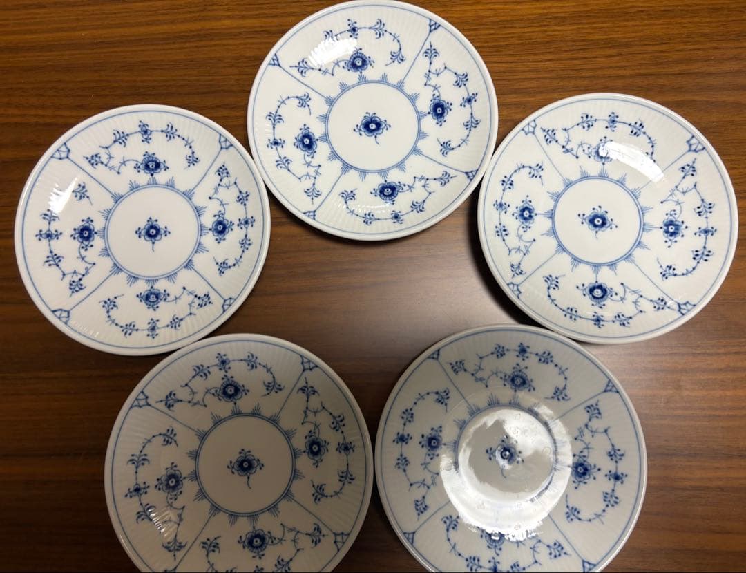 ロイヤルコペンハーゲン　ブルーフルーテッド5枚