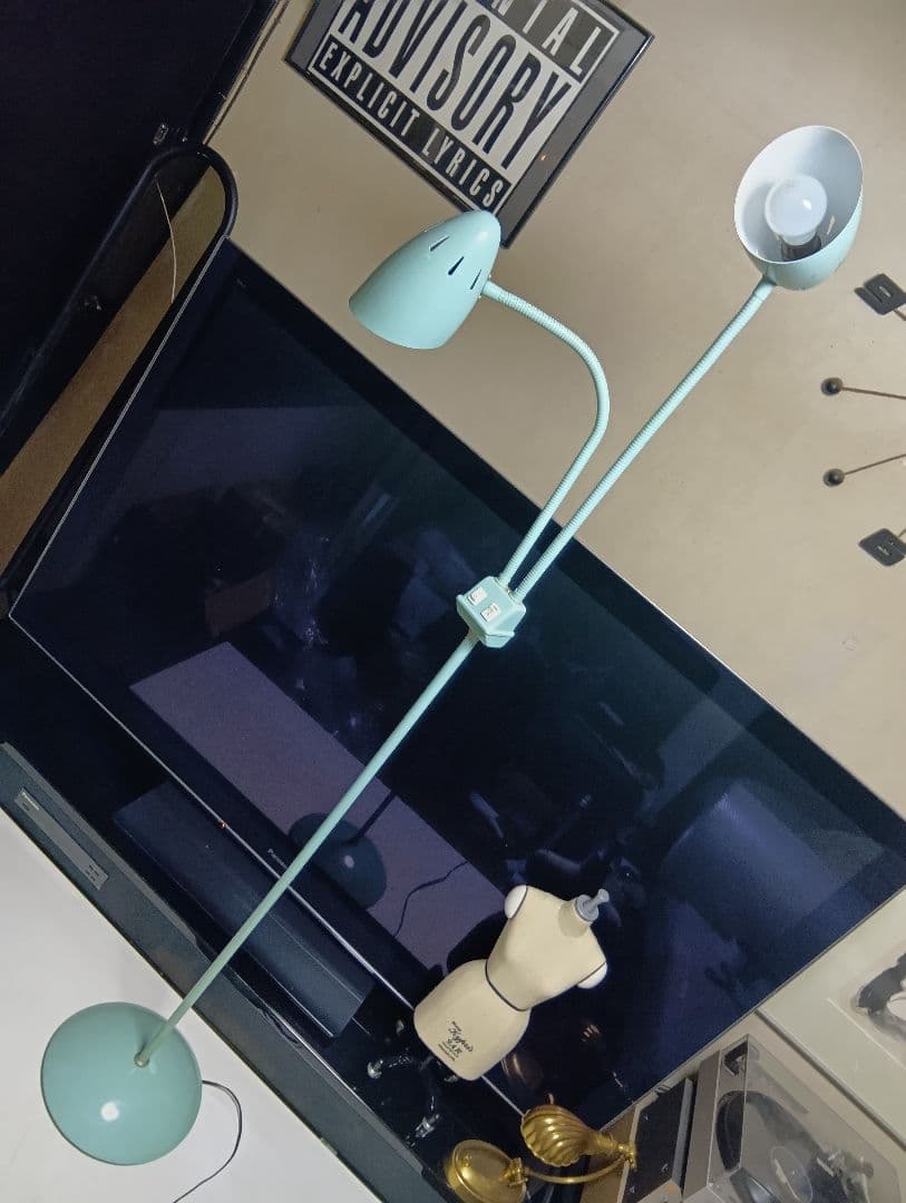 1980's　インダストリアル　ミッドセンチュリーモダン　ツイン　フロアランプ