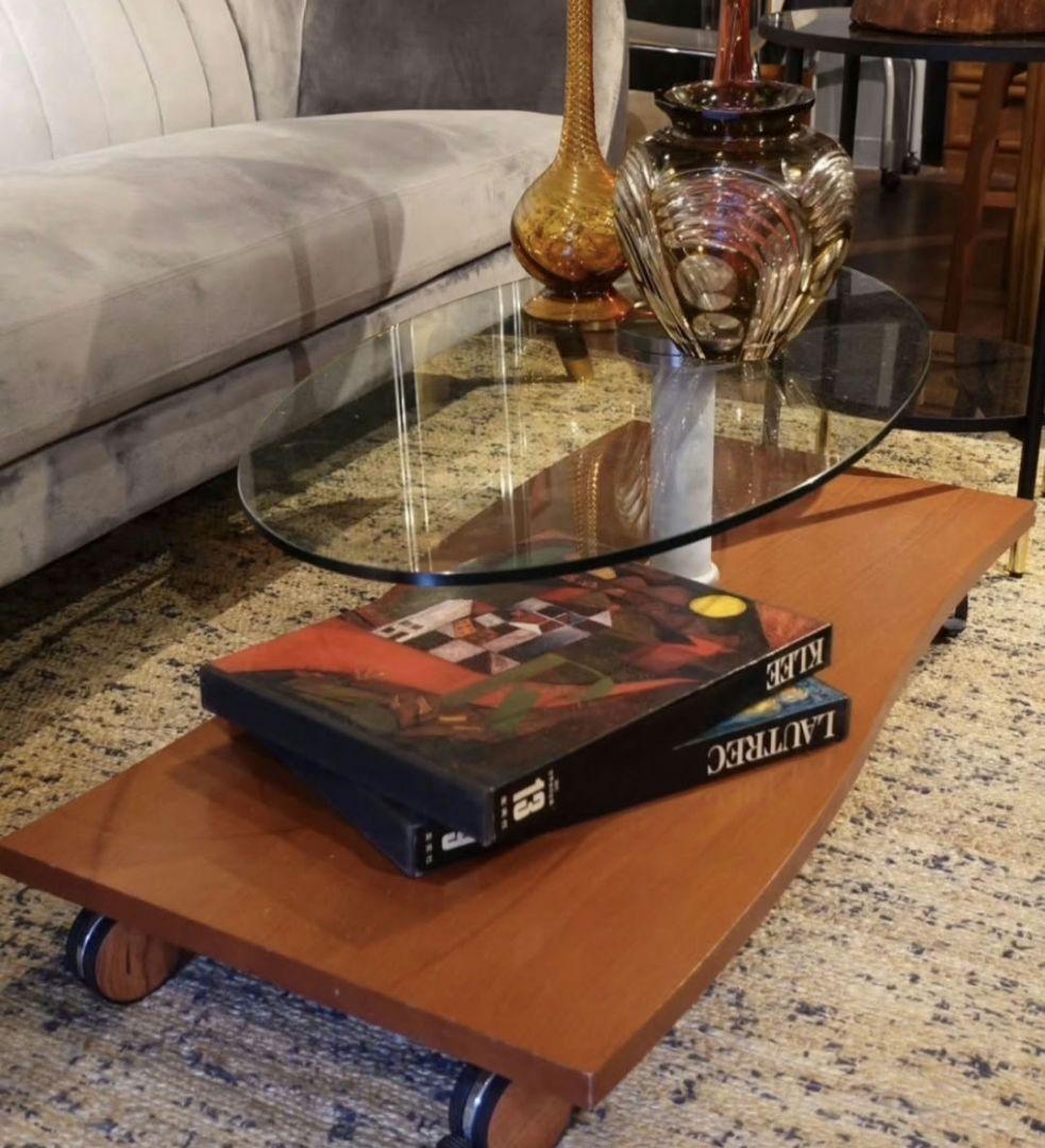 ガラスセンターローテーブル