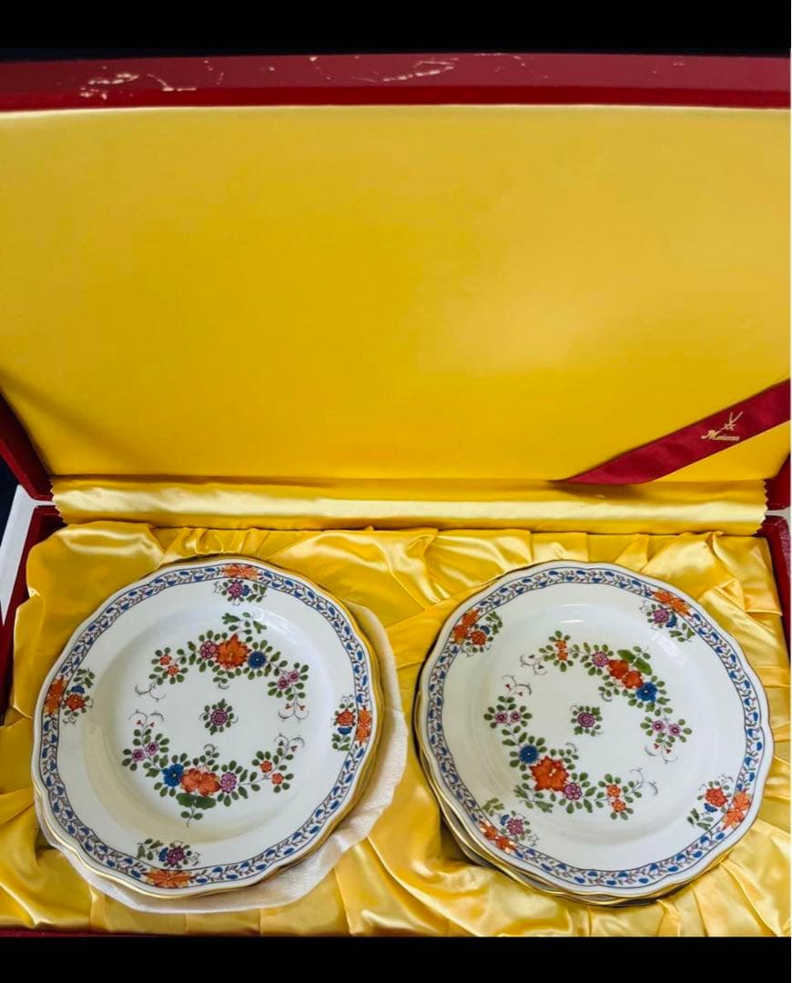 マイセン　インドの華　多彩色　マルチカラー　プレート２枚