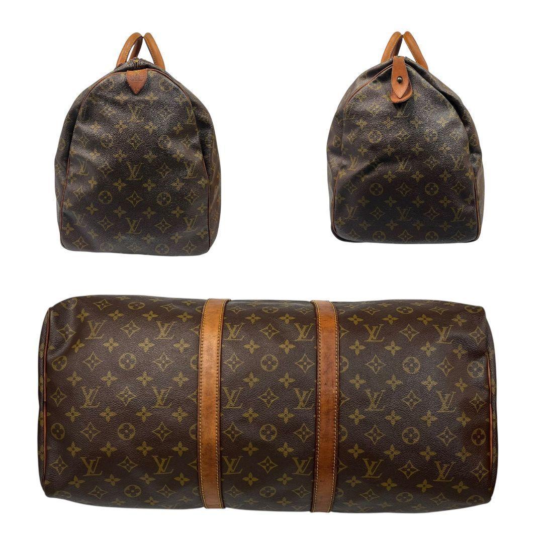 【鑑定済】ルイヴィトン　キーポル50　モノグラム　ボストンバッグ　ブラウン　茶