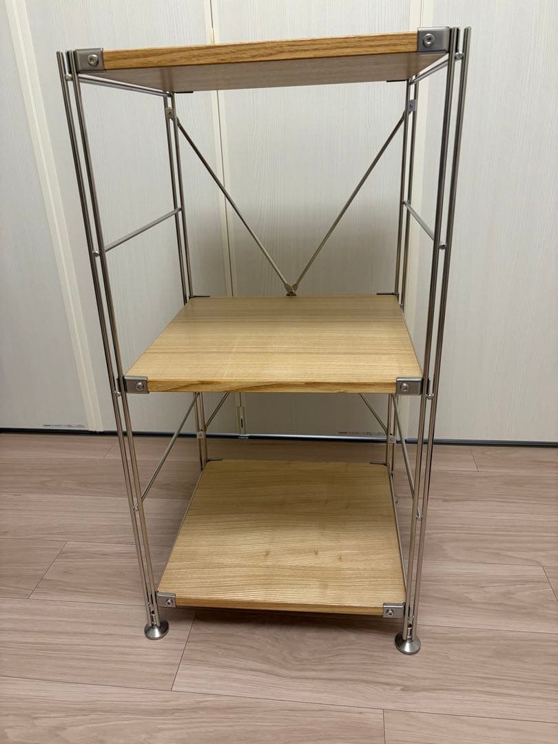 無印良品 ステンレスユニットシェルフ 小 42cm幅タモ材棚