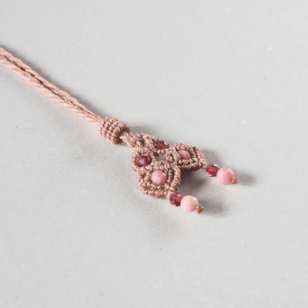 ロードクロサイト / インカローズ マクラメ ネックレス