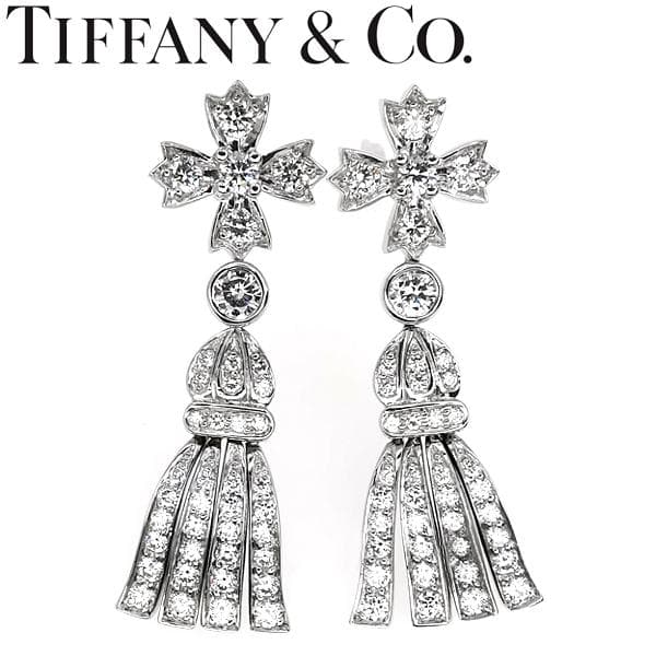 ティファニー Pt ダイヤ ピアス TIFFANY