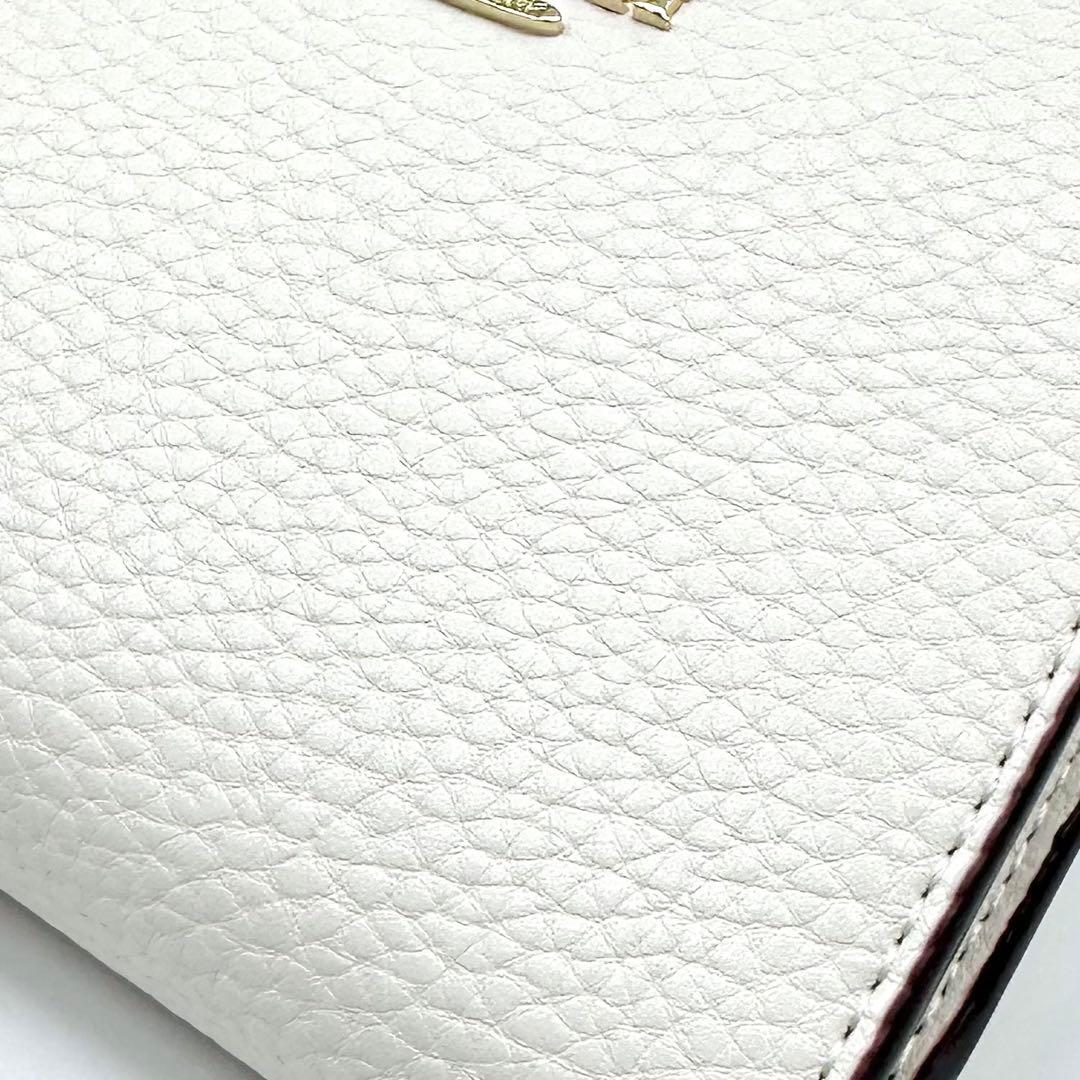 未使用✨COACH スナップウォレット ２つ折り財布 Cチャーム 本革 ホワイト