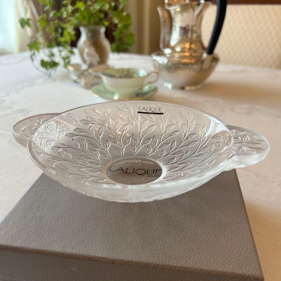 【ラリック】 フランス　Lalique クリスタル ボウル　小物入　小皿　箱付