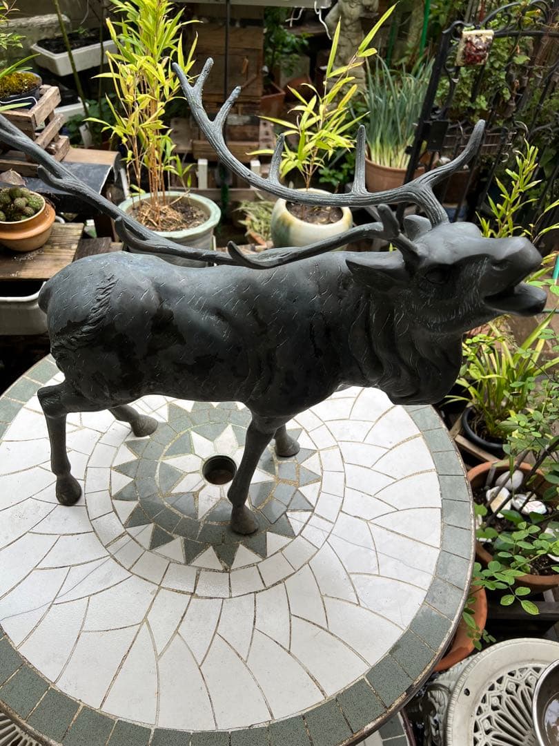 鹿の置き物　真鍮置き物　オブゼ　アンティーク