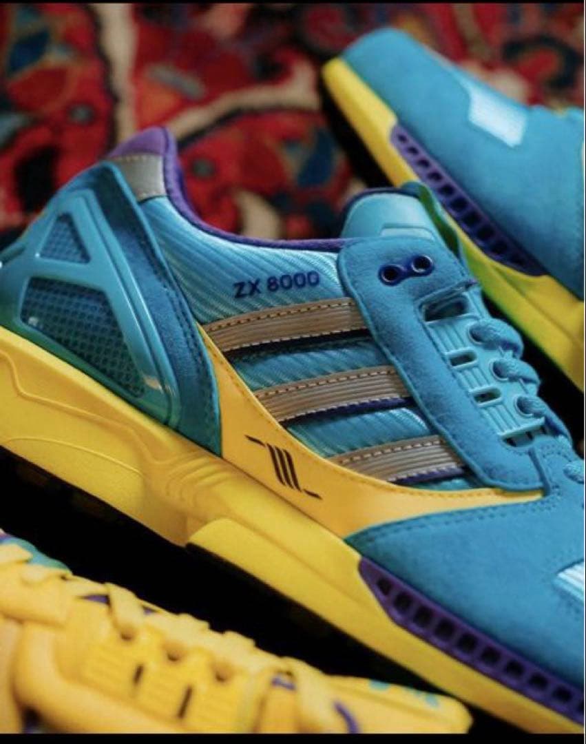 adidas ランニングシューズ ティール/イエロー