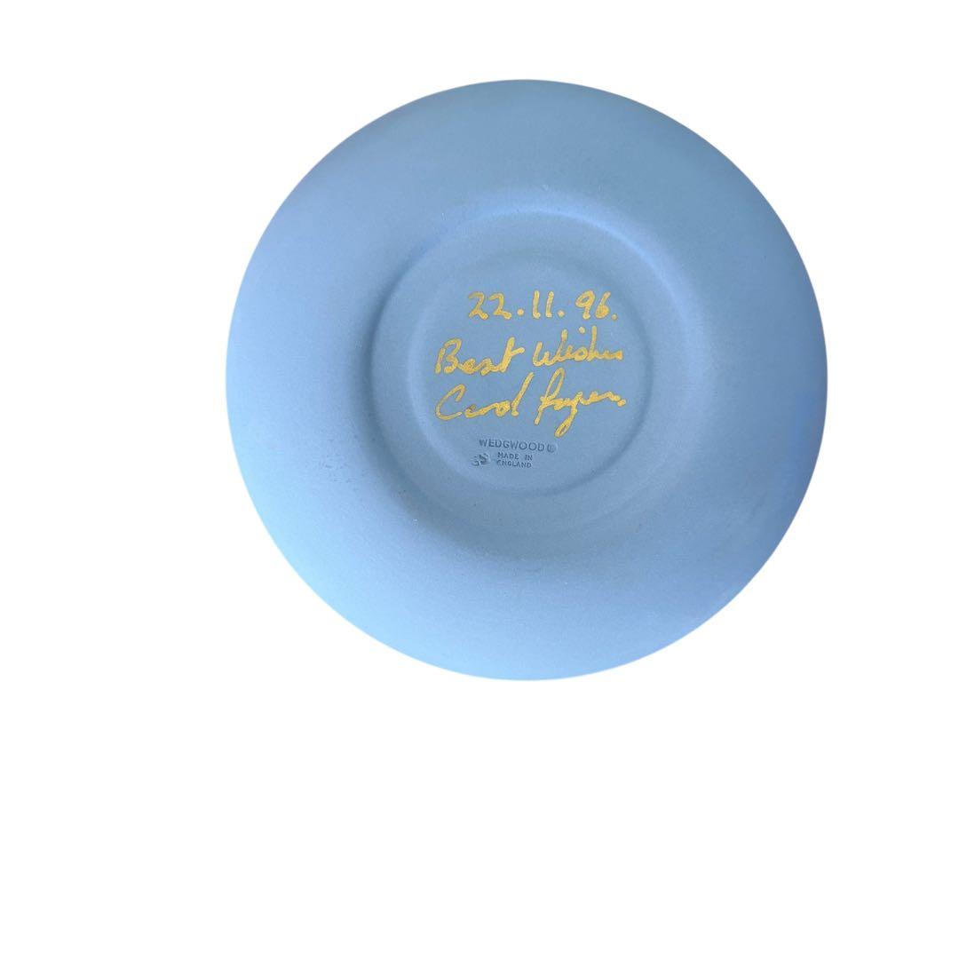 【希少/職人サイン】ウェッジウッド ジャスパー カップ＆ソーサー ブルー 金文字