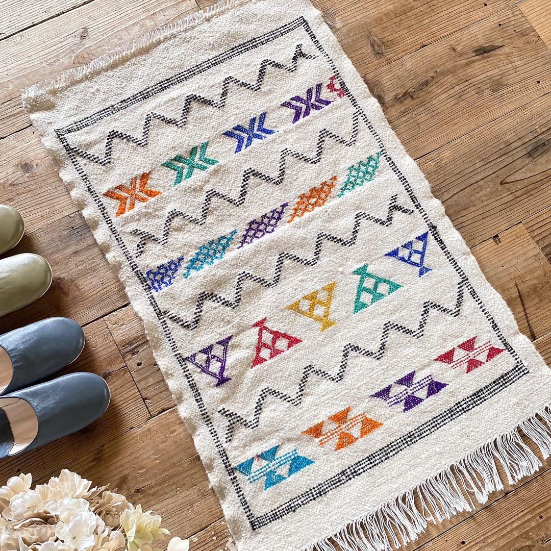 モロッコ ウール キリム ラグ 約59〜62×96cm