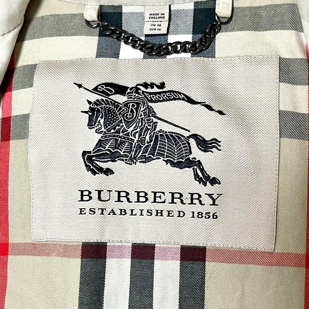 バーバリー　現行　トレンチコート　ロング　裏ノバチェック　ベルト　￼刻印ボタン