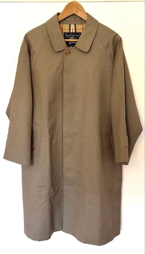 バーバリーズウール100% ステンカラーコート ML ベージュ
