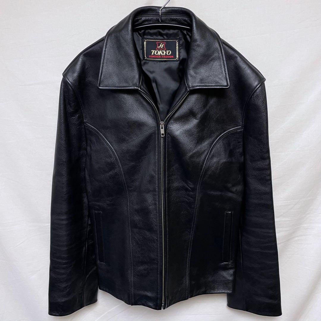 舶来堂 レザージャケット シングルライダースジャケット 革ジャン 牛革 本革