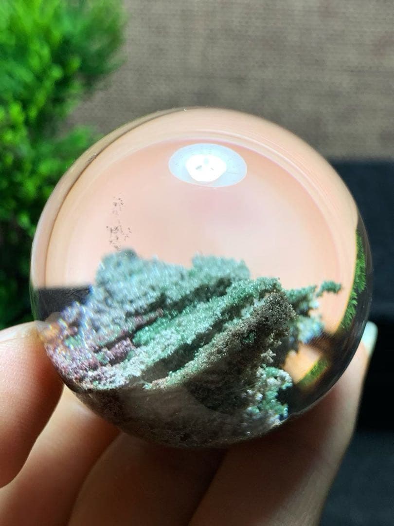 ⭐︎【天然】グリーン ガーデン クォーツ 置物 40.9mm 94.4g