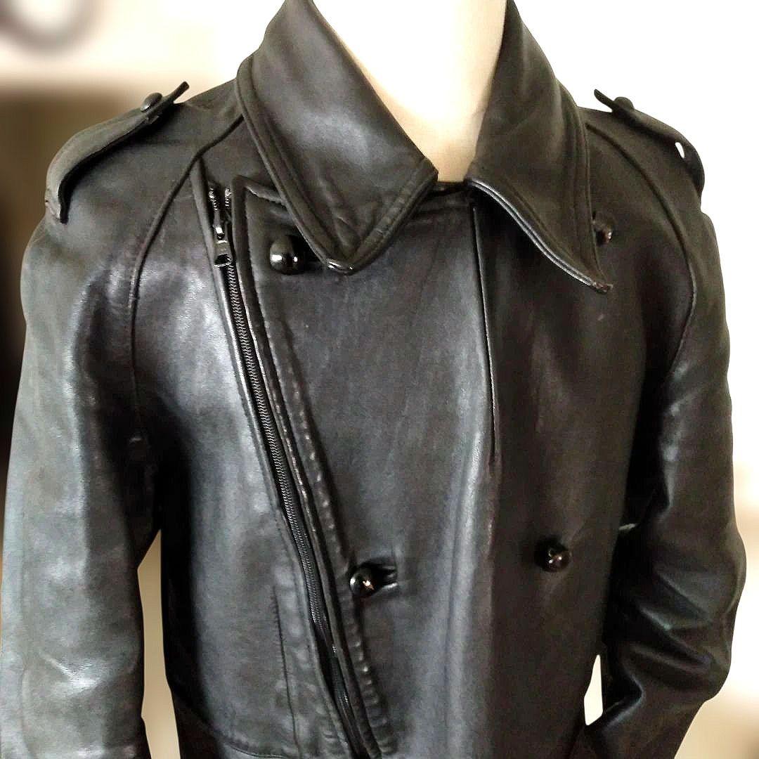 90s Vintage フランス軍 モーターサイクルジャケット レザージャケット