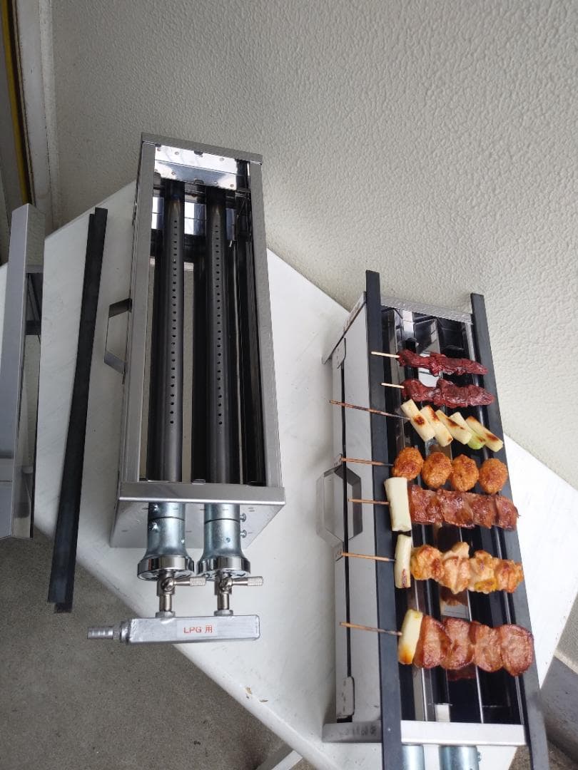 ３日以内に発送します ★ ２台セット やきとり焼器 新品 串焼き 焼き鳥丼 ガス