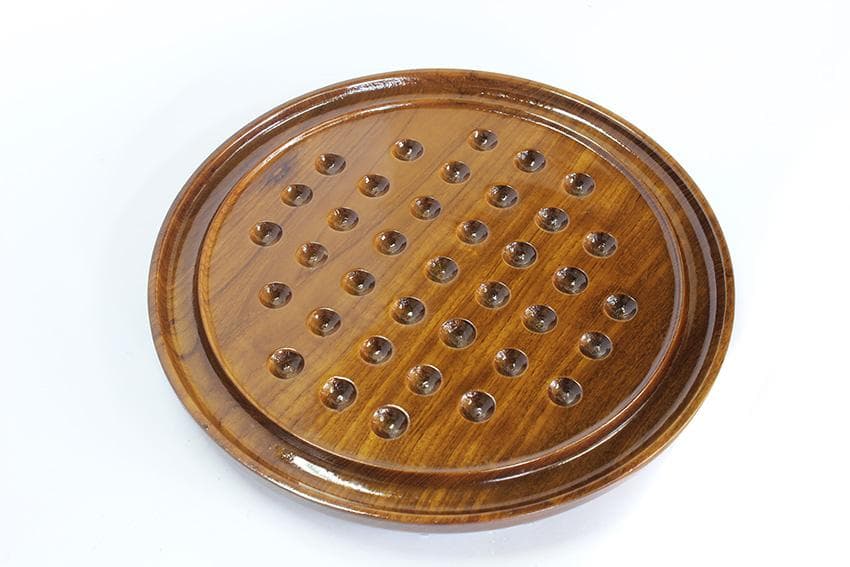 チーク一枚板*おうち時間*暇つぶし*発想力◇ソリティアボード（台のみ）