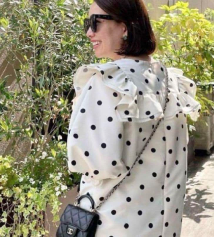 OHGAキャンディードットフリルブラウス