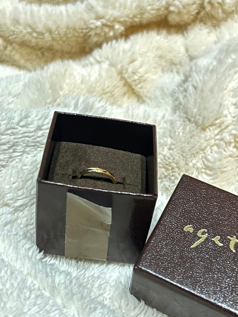 agate K10ゴールド ツイスト ピンキーリング