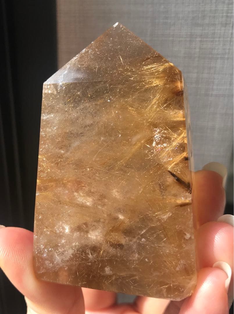 ☘️レア❤︎虹入り❤︎黄金の輝き　ゴールドルチルクォーツ 天然石