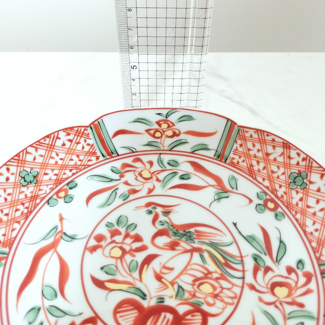 たち吉 赤絵花鳥 中皿 5枚セット 橘吉 平安橘吉 赤絵 金彩