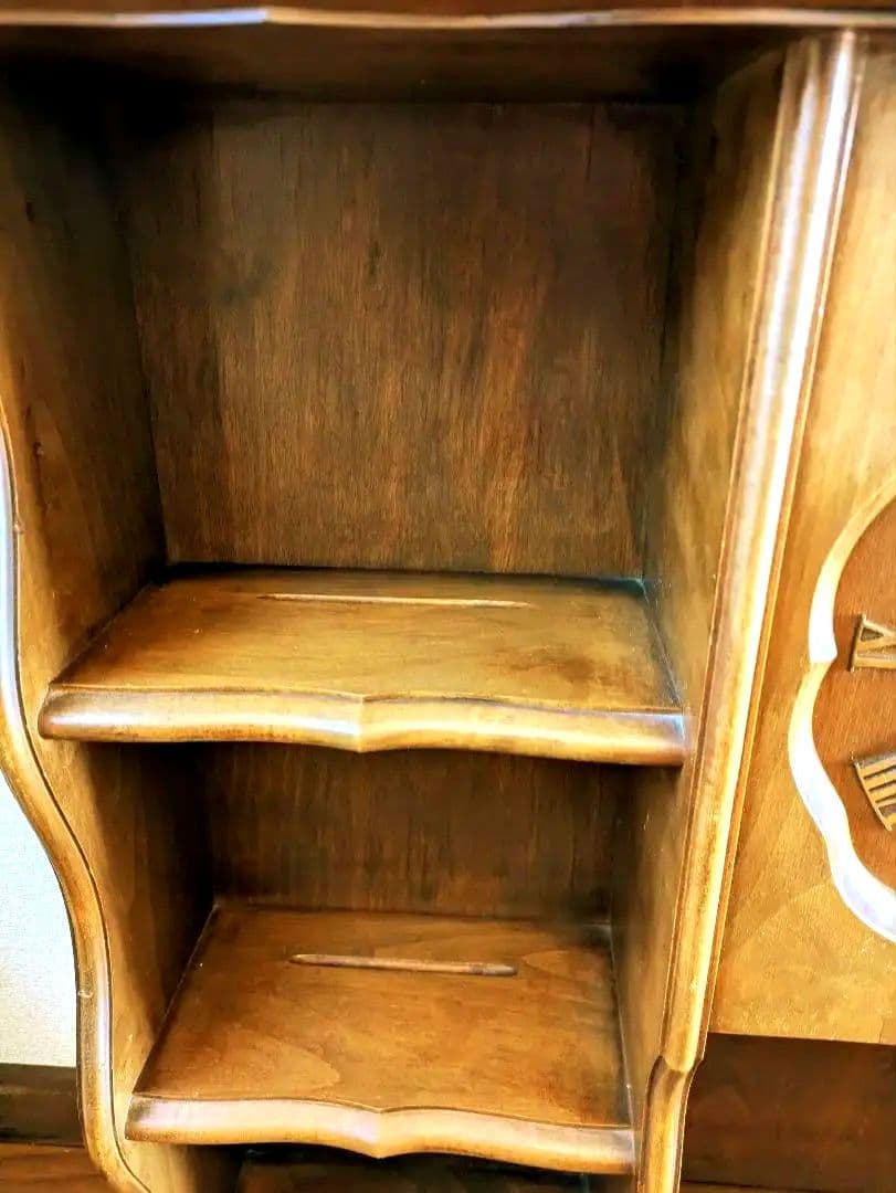 お値下げ中！英国アンティークシェルフ・時計付（送料込）