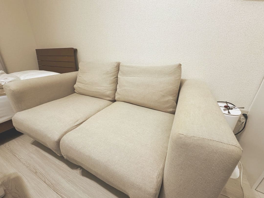 【直接引取りも可】無印良品 ソファ 2シーター ウレタンポケットコイル ベージュ