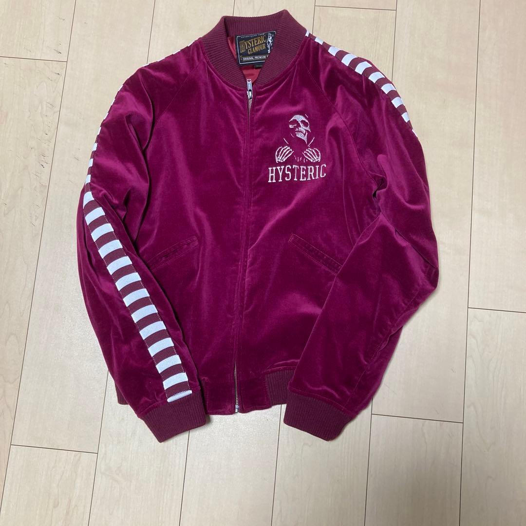 美品！現行品ヒステリックグラマー！！ジャージスカジャン定価７万円！高級ベロア素材