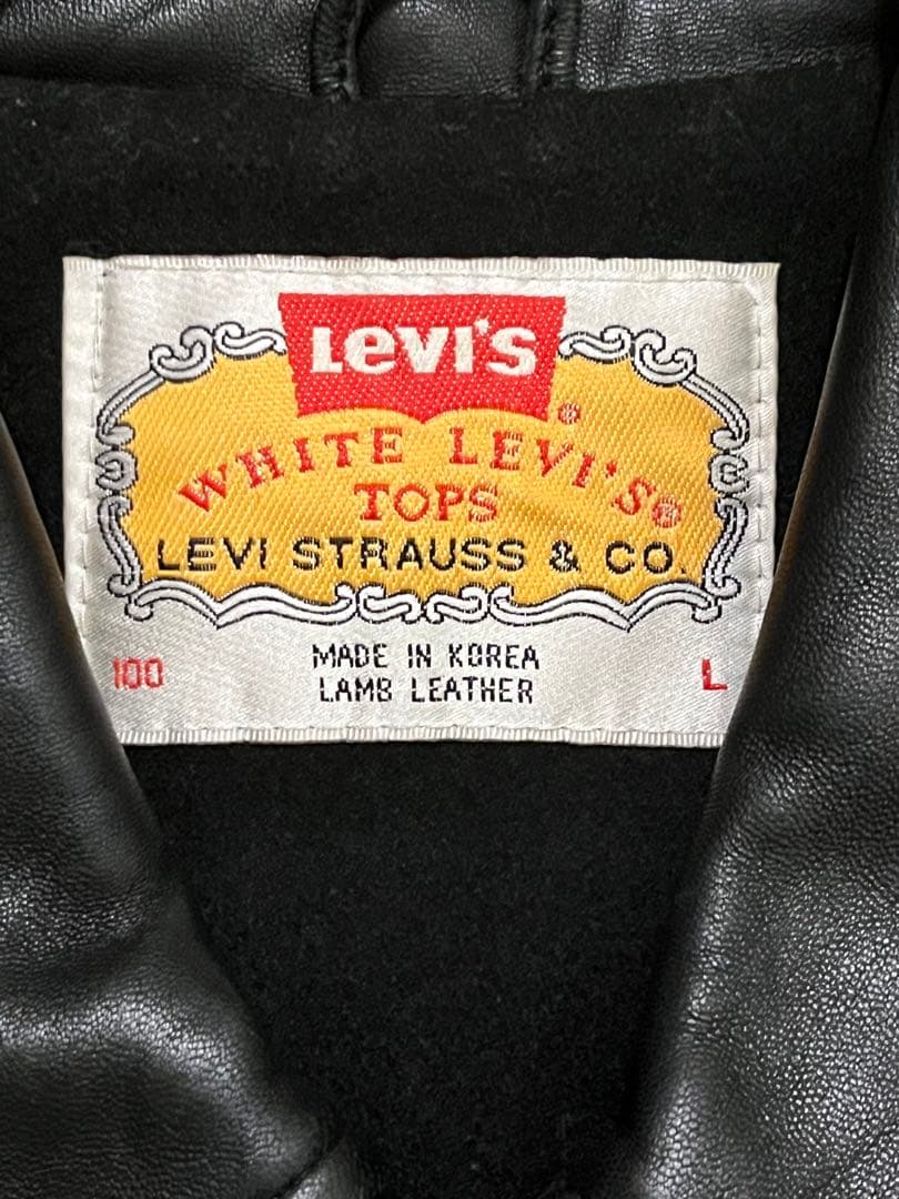 90年代　Levi's ラムレザー シングルライダースジャケット L ブラック
