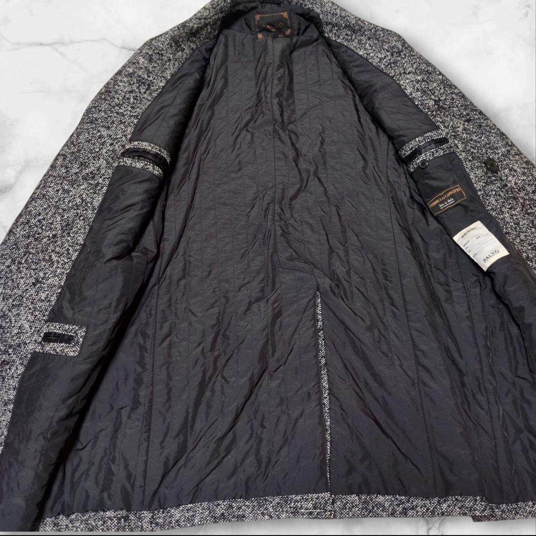 新品✨PALTO シルク アンゴラ混 ダブル チェスターコート ツイード 2XL