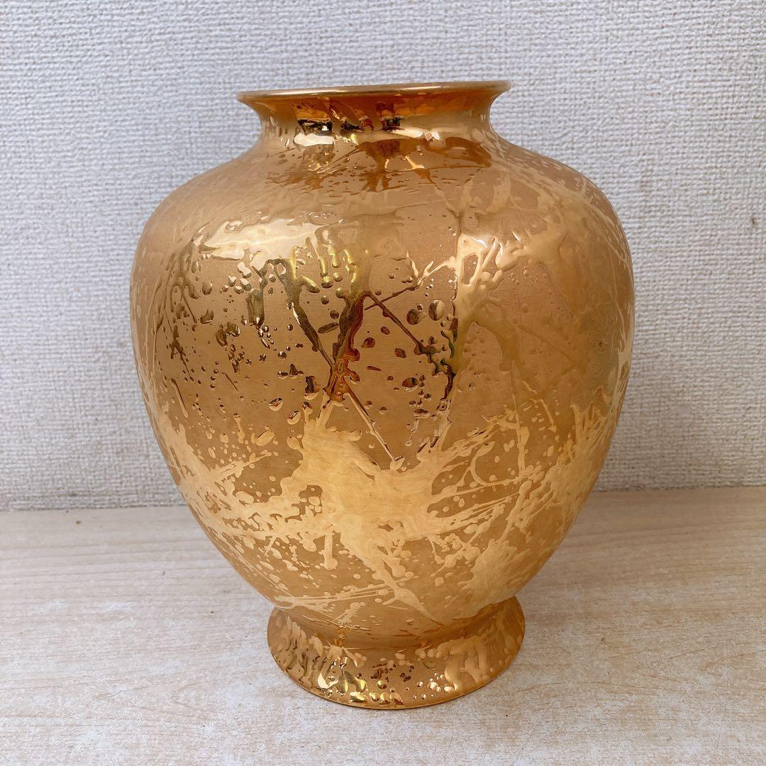 G*n様 ナルミ ボーンチャイナ 総金彩 花瓶 フラワーベース 壺 花入 花器